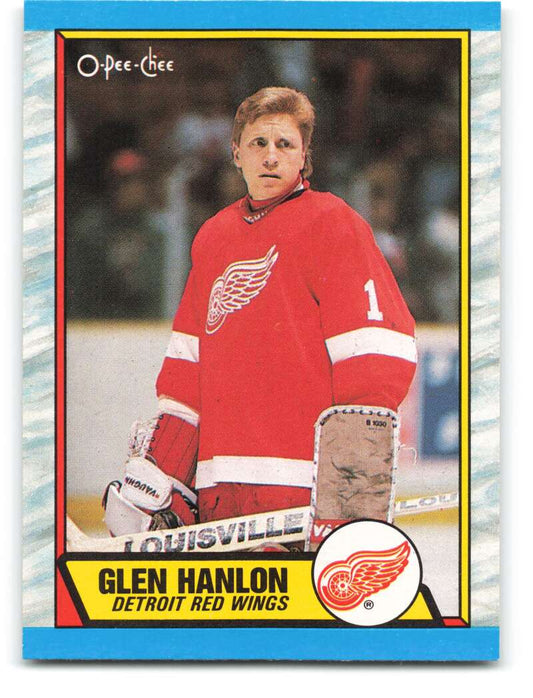 1989-90 O-Pee-Chee #144 Glen Hanlon  Detroit Red Wings  Image 1