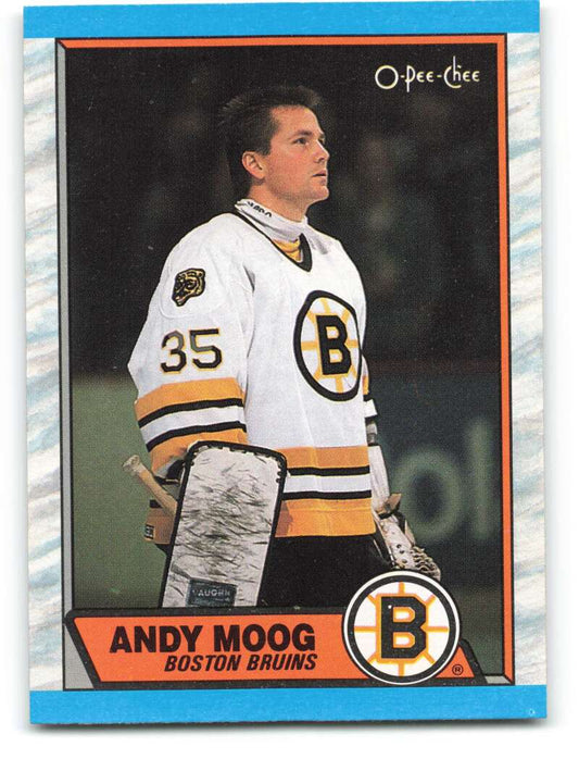 1989-90 O-Pee-Chee #160 Andy Moog  Boston Bruins  Image 1