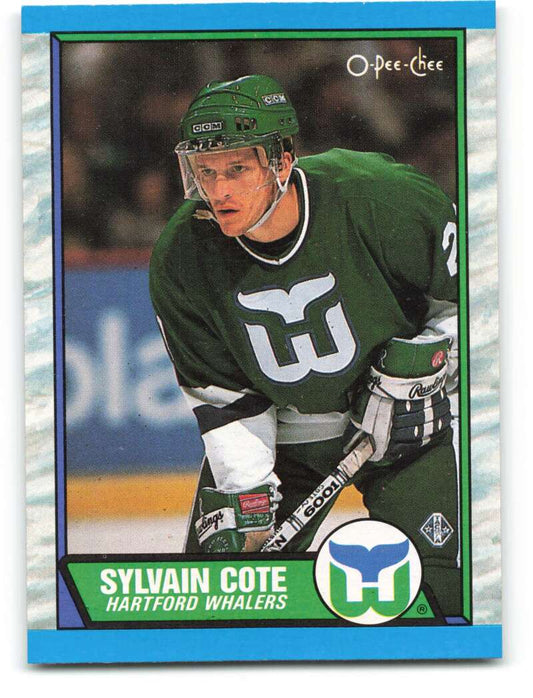 1989-90 O-Pee-Chee #162 Sylvain Cote  RC Rookie Hartford Whalers  Image 1