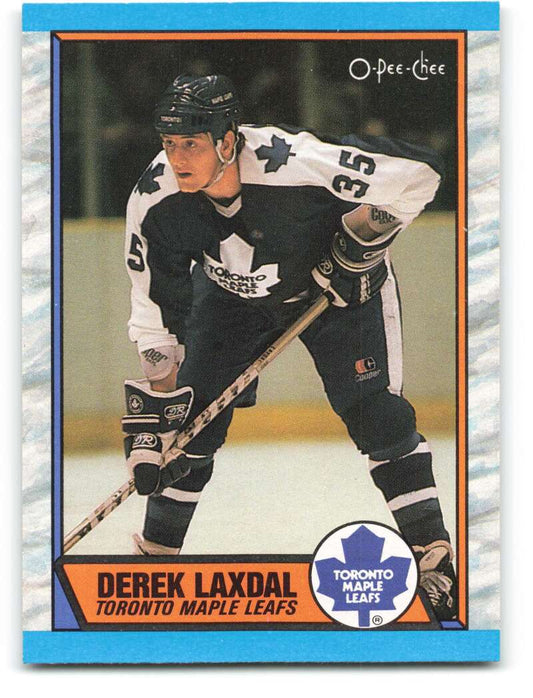 1989-90 O-Pee-Chee #169 Derek Laxdal  RC Rookie Toronto Maple Leafs  Image 1