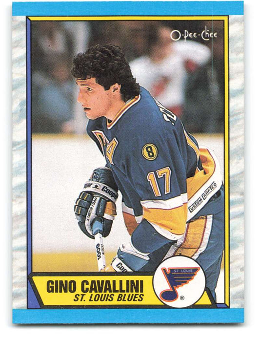 1989-90 O-Pee-Chee #176 Gino Cavallini  St. Louis Blues  Image 1