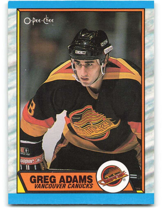 1989-90 O-Pee-Chee #178 Greg Adams  Vancouver Canucks  Image 1