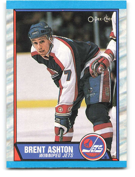 1989-90 O-Pee-Chee #181 Brent Ashton  Winnipeg Jets  Image 1