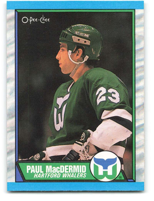 1989-90 O-Pee-Chee #183 Paul MacDermid  RC Rookie Hartford Whalers  Image 1