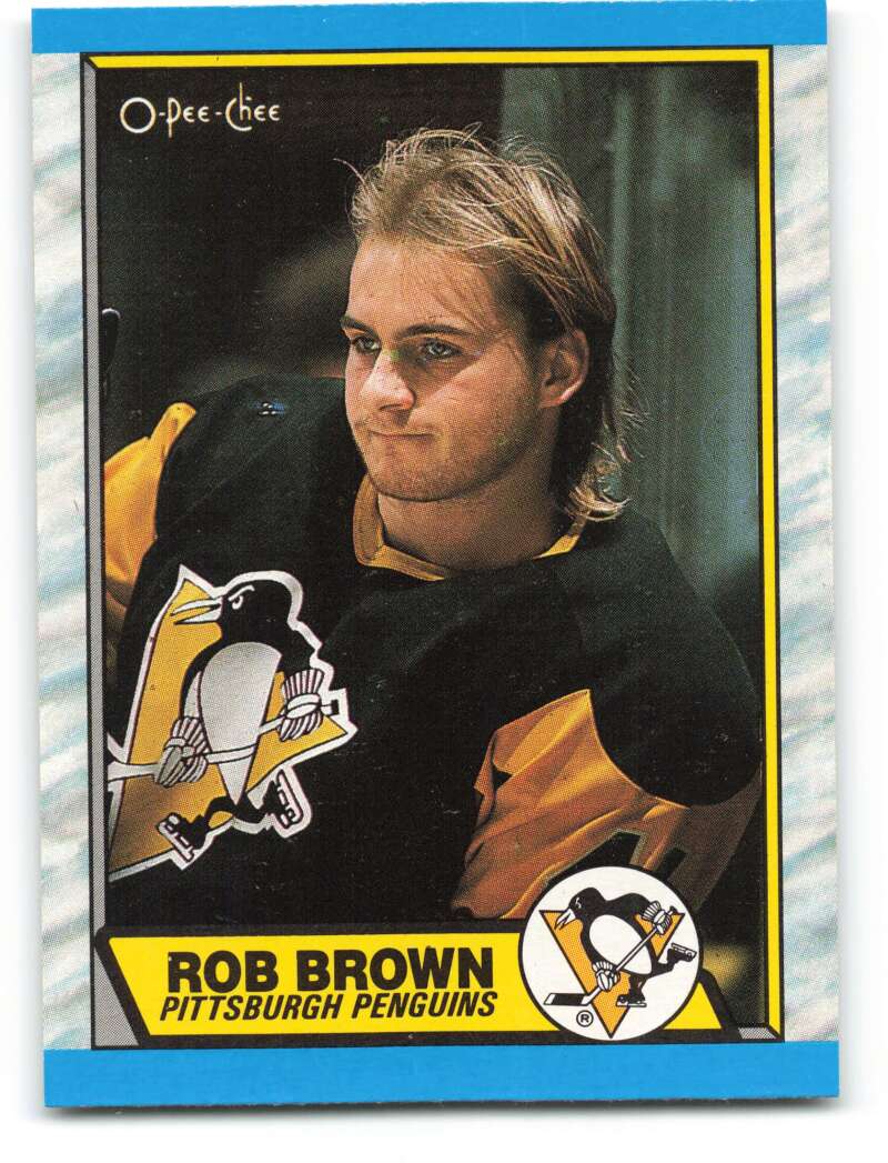 1989-90 O-Pee-Chee #193 Rob Brown  Pittsburgh Penguins  Image 1