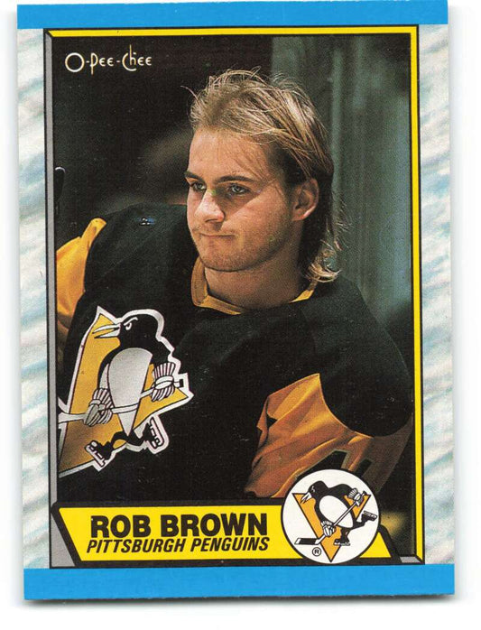 1989-90 O-Pee-Chee #193 Rob Brown  Pittsburgh Penguins  Image 1