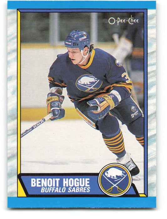 1989-90 O-Pee-Chee #201 Benoit Hogue  RC Rookie Buffalo Sabres  Image 1