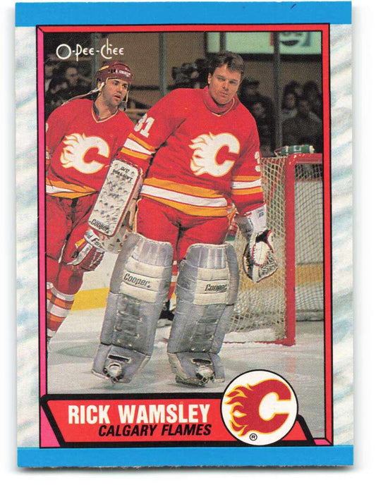 1989-90 O-Pee-Chee #204 Rick Wamsley  Calgary Flames  Image 1