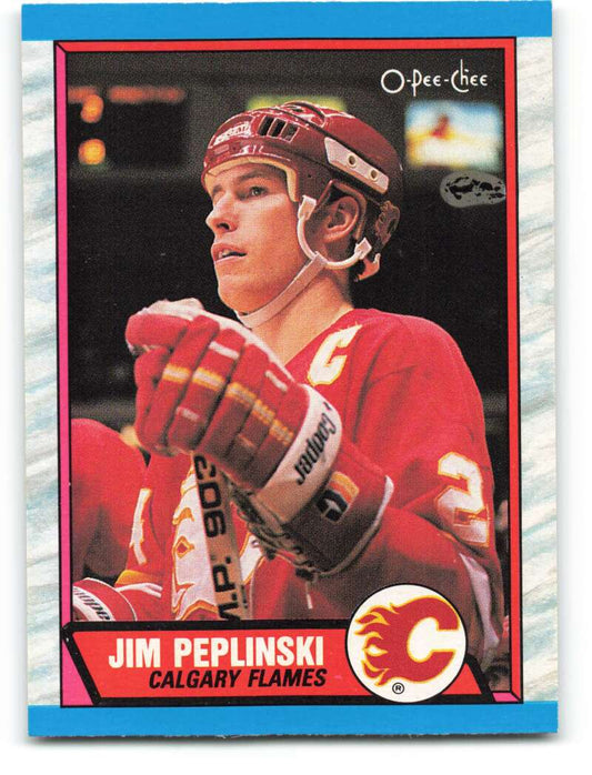 1989-90 O-Pee-Chee #206 Jim Peplinski  Calgary Flames  Image 1