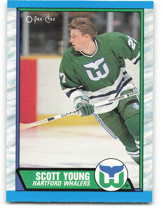 1989-90 O-Pee-Chee #209 Scott Young  RC Rookie Hartford Whalers  Image 1
