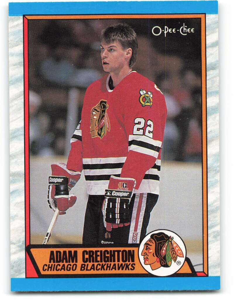 1989-90 O-Pee-Chee #218 Adam Creighton  RC Rookie Chicago Blackhawks  Image 1