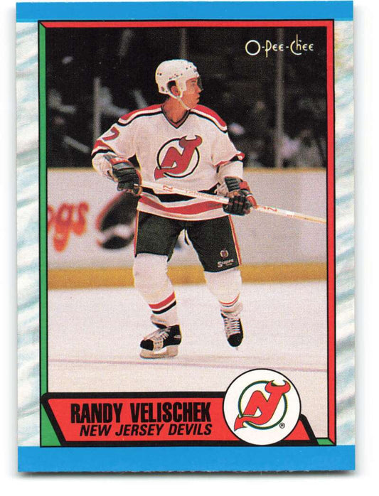 1989-90 O-Pee-Chee #245 Randy Velischek  RC Rookie New Jersey Devils  Image 1