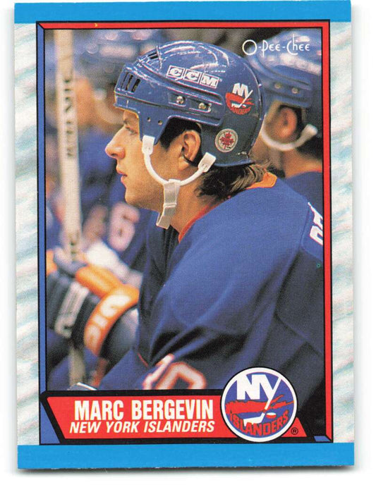 1989-90 O-Pee-Chee #249 Marc Bergevin  RC Rookie New York Islanders  Image 1