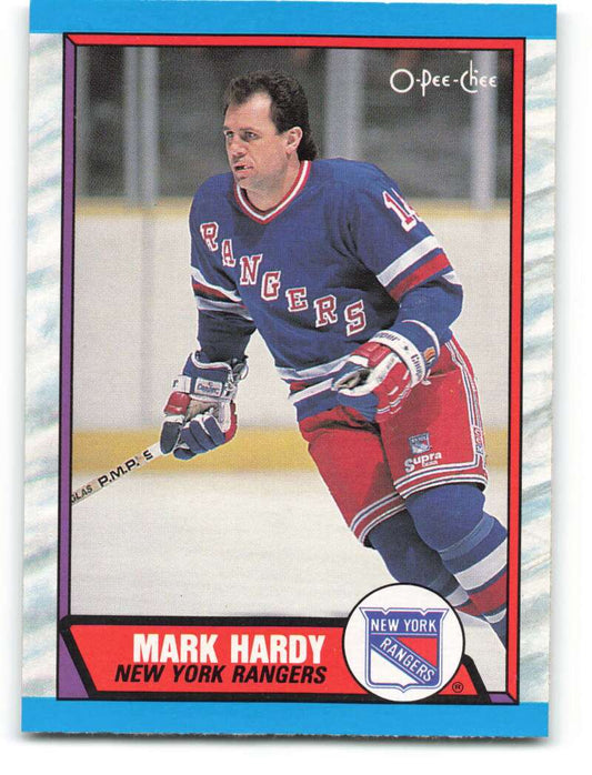 1989-90 O-Pee-Chee #252 Mark Hardy  New York Rangers  Image 1