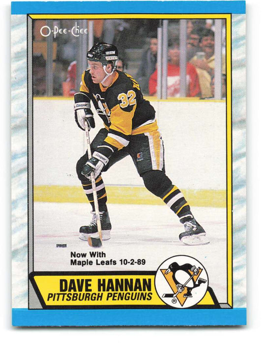 1989-90 O-Pee-Chee #257 Dave Hannan  Pittsburgh Penguins  Image 1