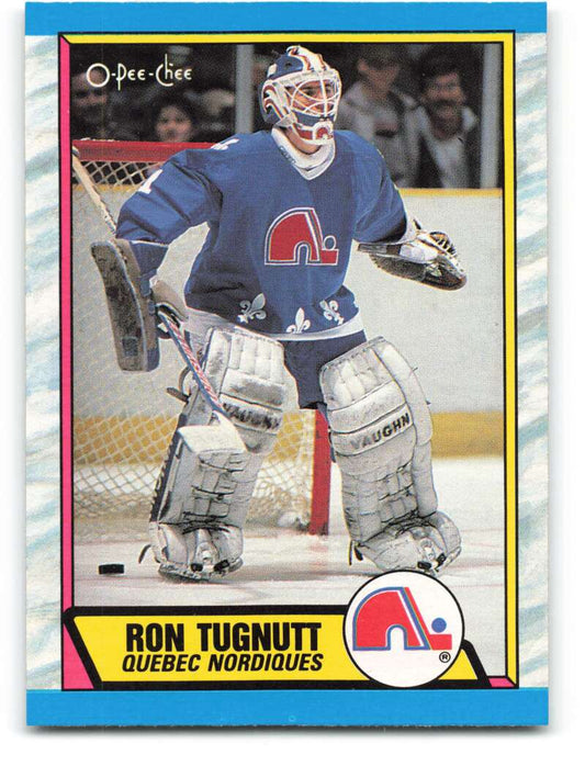1989-90 O-Pee-Chee #263 Ron Tugnutt  RC Rookie Quebec Nordiques  Image 1