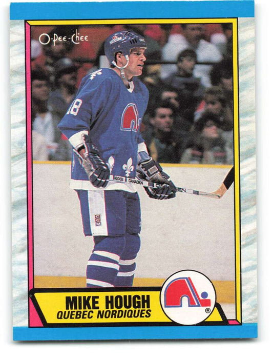 1989-90 O-Pee-Chee #266 Mike Hough  RC Rookie Quebec Nordiques  Image 1