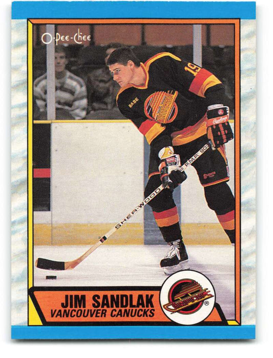 1989-90 O-Pee-Chee #267 Jim Sandlak  Vancouver Canucks  Image 1