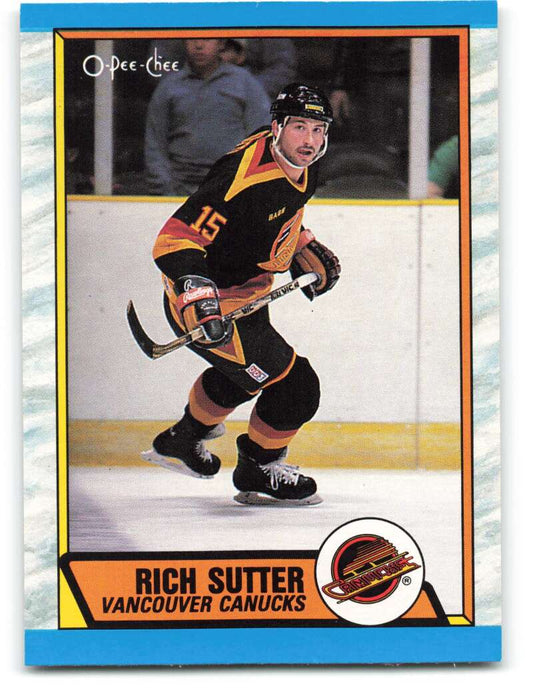 1989-90 O-Pee-Chee #282 Rich Sutter  Vancouver Canucks  Image 1
