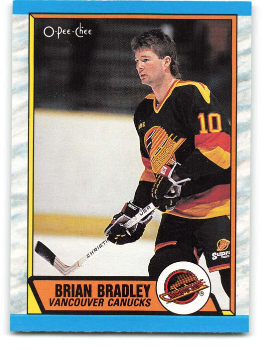 1989-90 O-Pee-Chee #287 Brian Bradley  RC Rookie Vancouver Canucks  Image 1