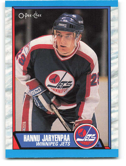 1989-90 O-Pee-Chee #292 Hannu Jarvenpaa UER  RC Rookie Winnipeg Jets  Image 1