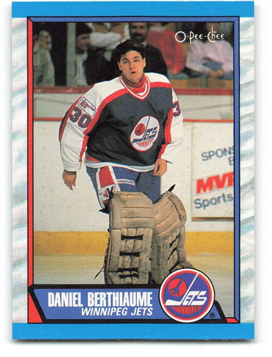 1989-90 O-Pee-Chee #296 Daniel Berthiaume  Winnipeg Jets  Image 1