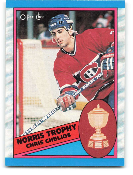 1989-90 O-Pee-Chee #323 Chris Chelios  Montreal Canadiens  Image 1