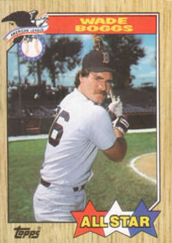 1987 Topps #608 Wade Boggs Red Sox AS Image 1