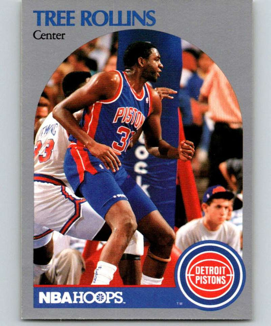 1990-91 Hopps Basketball #413 Tree Rollins  Detroit Pistons  Image 1