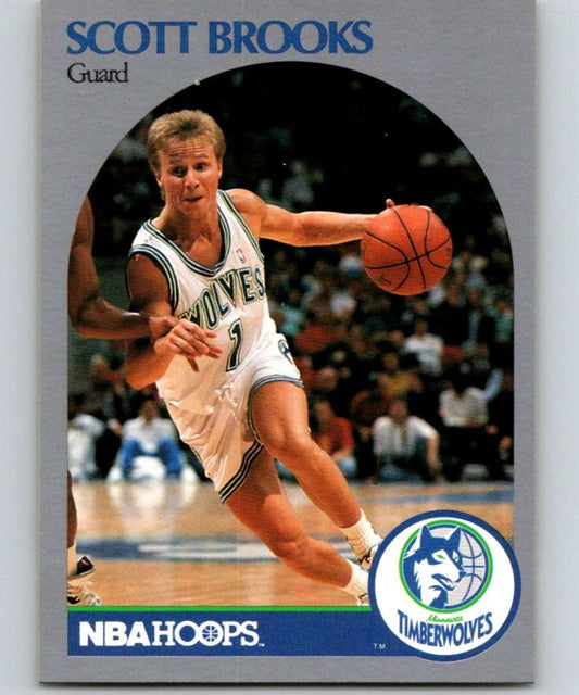 1990-91 Hopps Basketball #419 Scott Brooks  Minnesota Timberwolves  Image 1