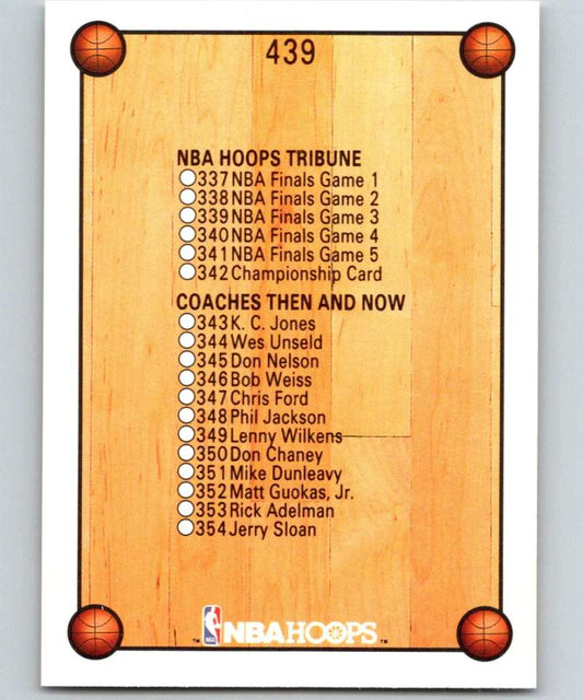 1990-91 Hopps Basketball #439 Checklist 5   Image 1