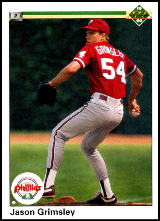 1990 Upper Deck Baseball #27 Jason Grimsley  RC Rookie Philadelphia Phillies  Image 1