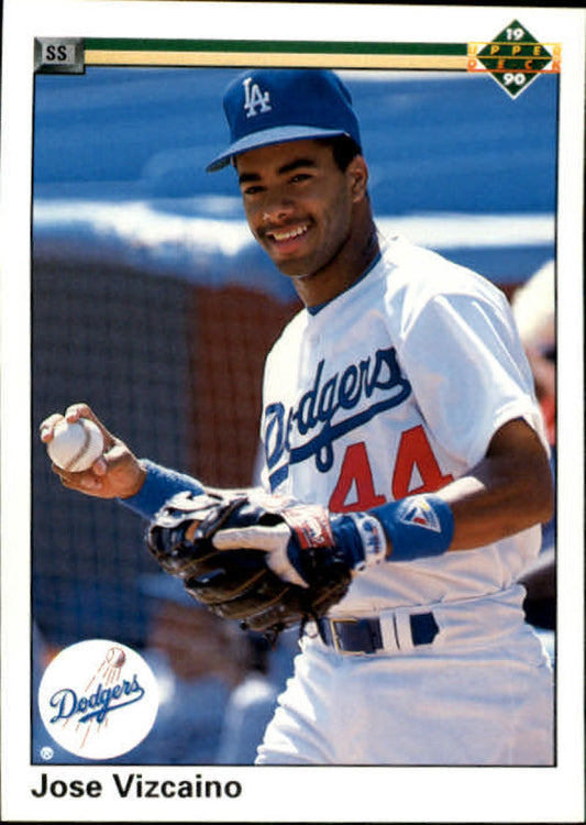 1990 Upper Deck Baseball #44 Jose Vizcaino  RC Rookie Los Angeles Dodgers  Image 1