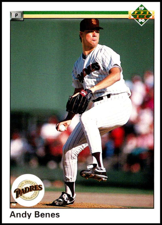 1990 Upper Deck Baseball #55 Andy Benes UER  San Diego Padres  Image 1