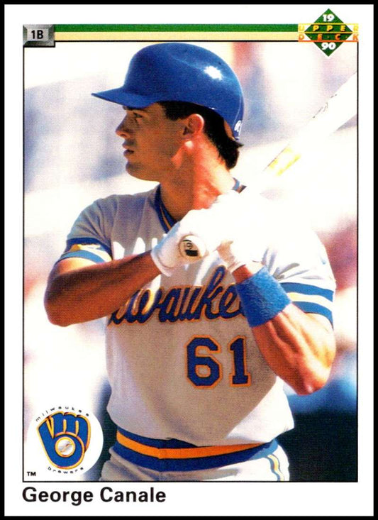 1990 Upper Deck Baseball #59 George Canale  RC Rookie Milwaukee Brewers  Image 1