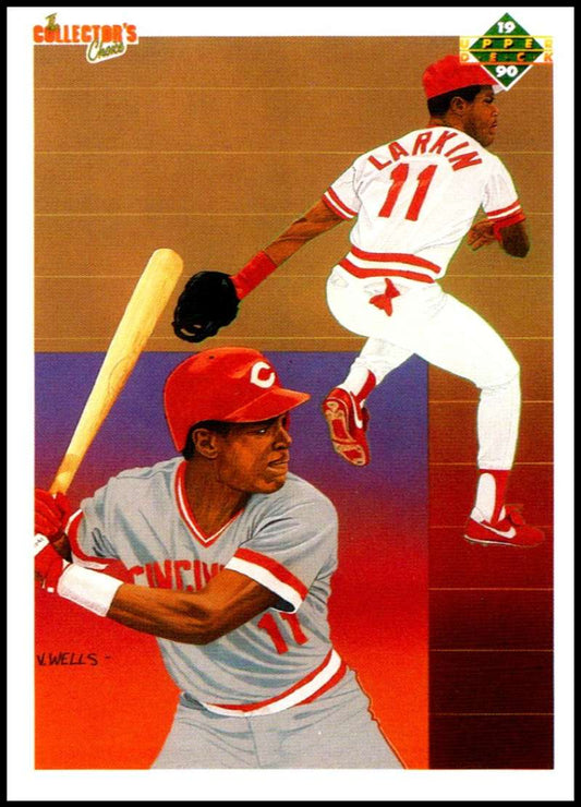 1990 Upper Deck Baseball #99 Barry Larkin TC  Cincinnati Reds  Image 1