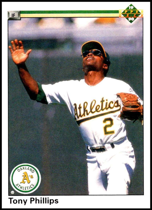 1990 Upper Deck Baseball #154 Tony Phillips  Oakland Athletics  Image 1