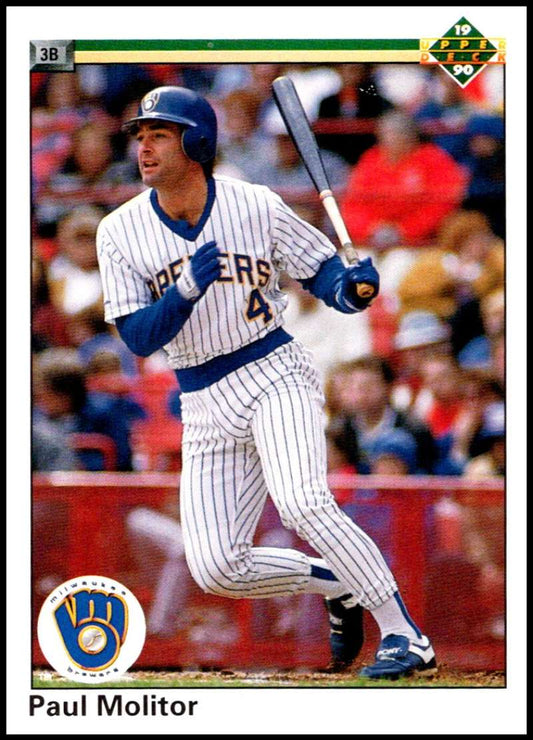 1990 Upper Deck Baseball #254 Paul Molitor  Milwaukee Brewers  Image 1