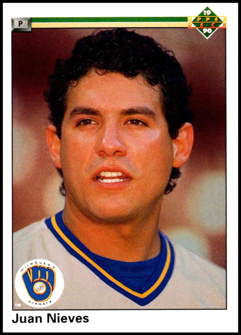 1990 Upper Deck Baseball #648 Juan Nieves  Milwaukee Brewers  Image 1