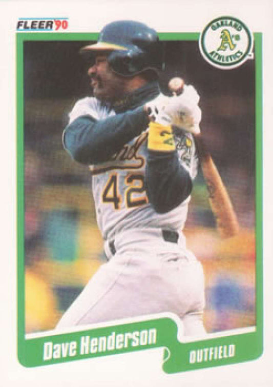 1990 Fleer Baseball #9 Dave Henderson  Oakland Athletics  Image 1