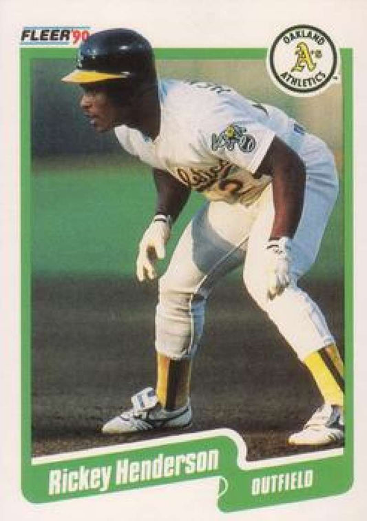 1990 Fleer Baseball #10 Rickey Henderson  Oakland Athletics  Image 1