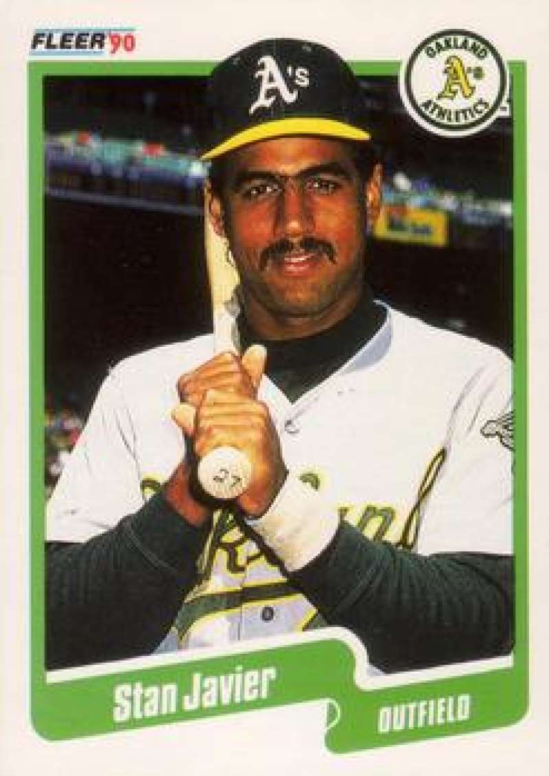 1990 Fleer Baseball #12 Stan Javier  Oakland Athletics  Image 1