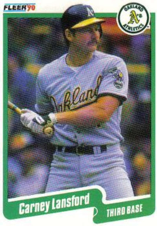1990 Fleer Baseball #14 Carney Lansford  Oakland Athletics  Image 1