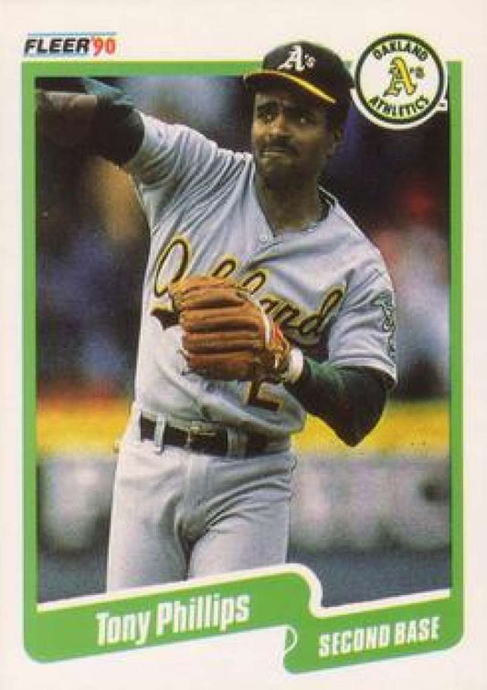 1990 Fleer Baseball #19 Tony Phillips  Oakland Athletics  Image 1