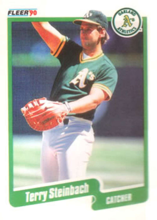 1990 Fleer Baseball #20 Terry Steinbach  Oakland Athletics  Image 1