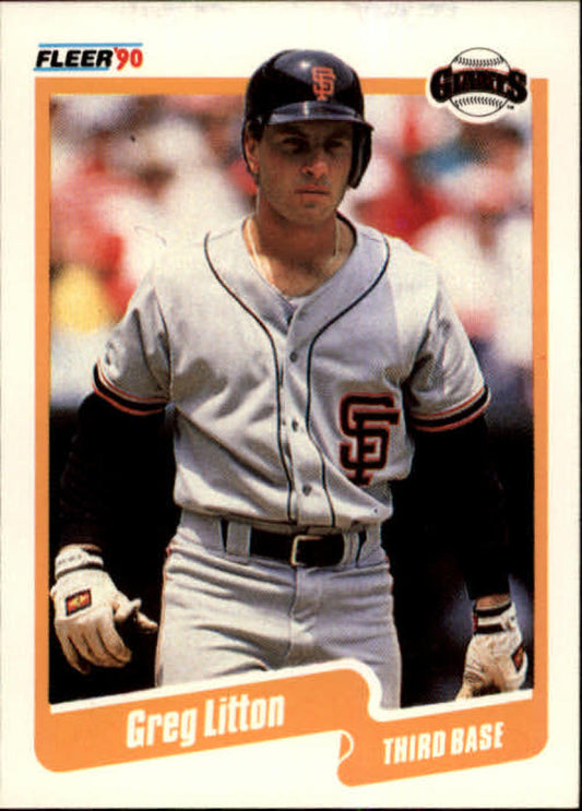 1990 Fleer Baseball #61 Greg Litton  San Francisco Giants  Image 1