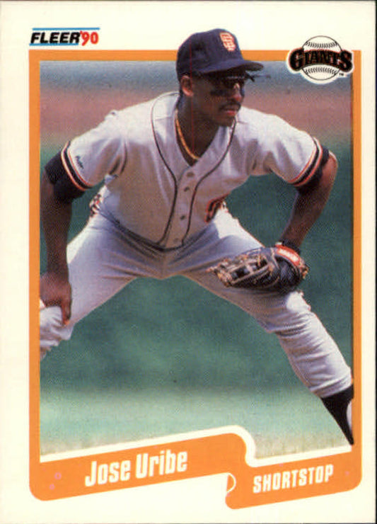 1990 Fleer Baseball #74 Jose Uribe  San Francisco Giants  Image 1