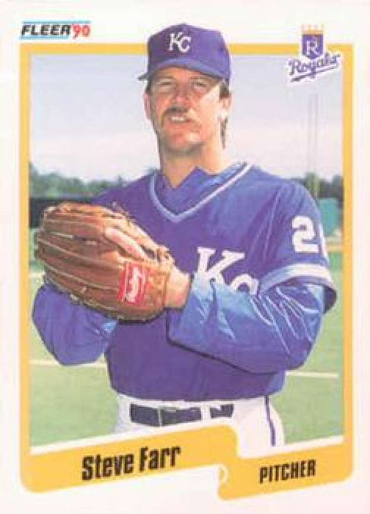 1990 Fleer Baseball #107 Steve Farr  Kansas City Royals  Image 1