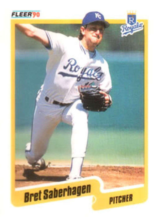1990 Fleer Baseball #116 Bret Saberhagen  Kansas City Royals  Image 1