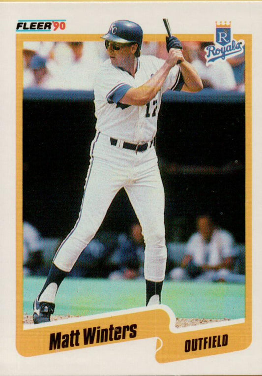 1990 Fleer Baseball #124 Matt Winters  RC Rookie Kansas City Royals  Image 1